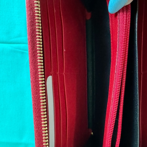 YSL Red Patent Leather Zip Wallet - Picture 13 of 14